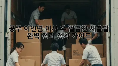 공주 이인면 이사 후, 깔끔한 새출발! 완벽 정리 정착 가이드